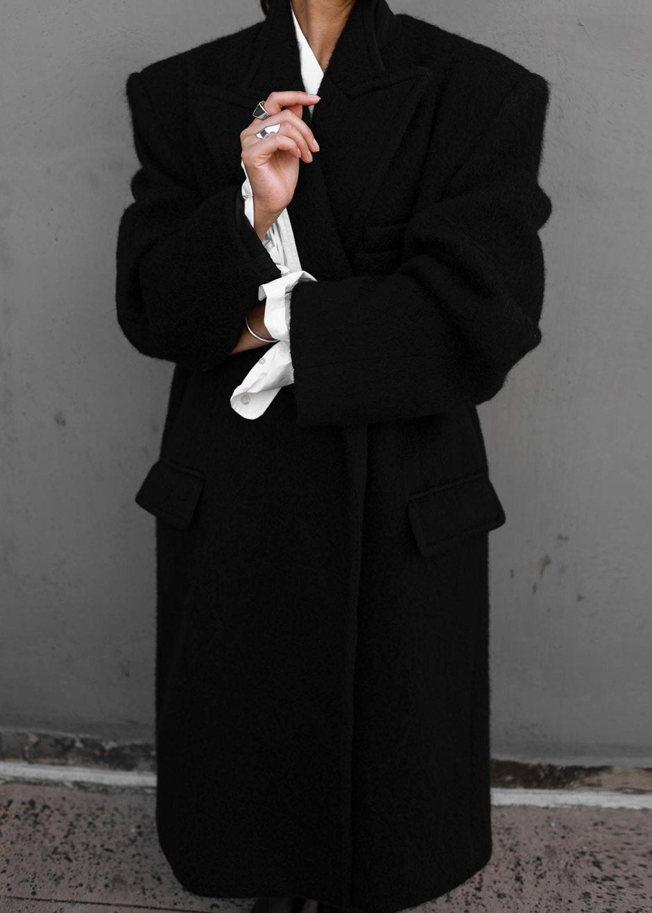 John Oversized Coat - Black – The Frankie Shop