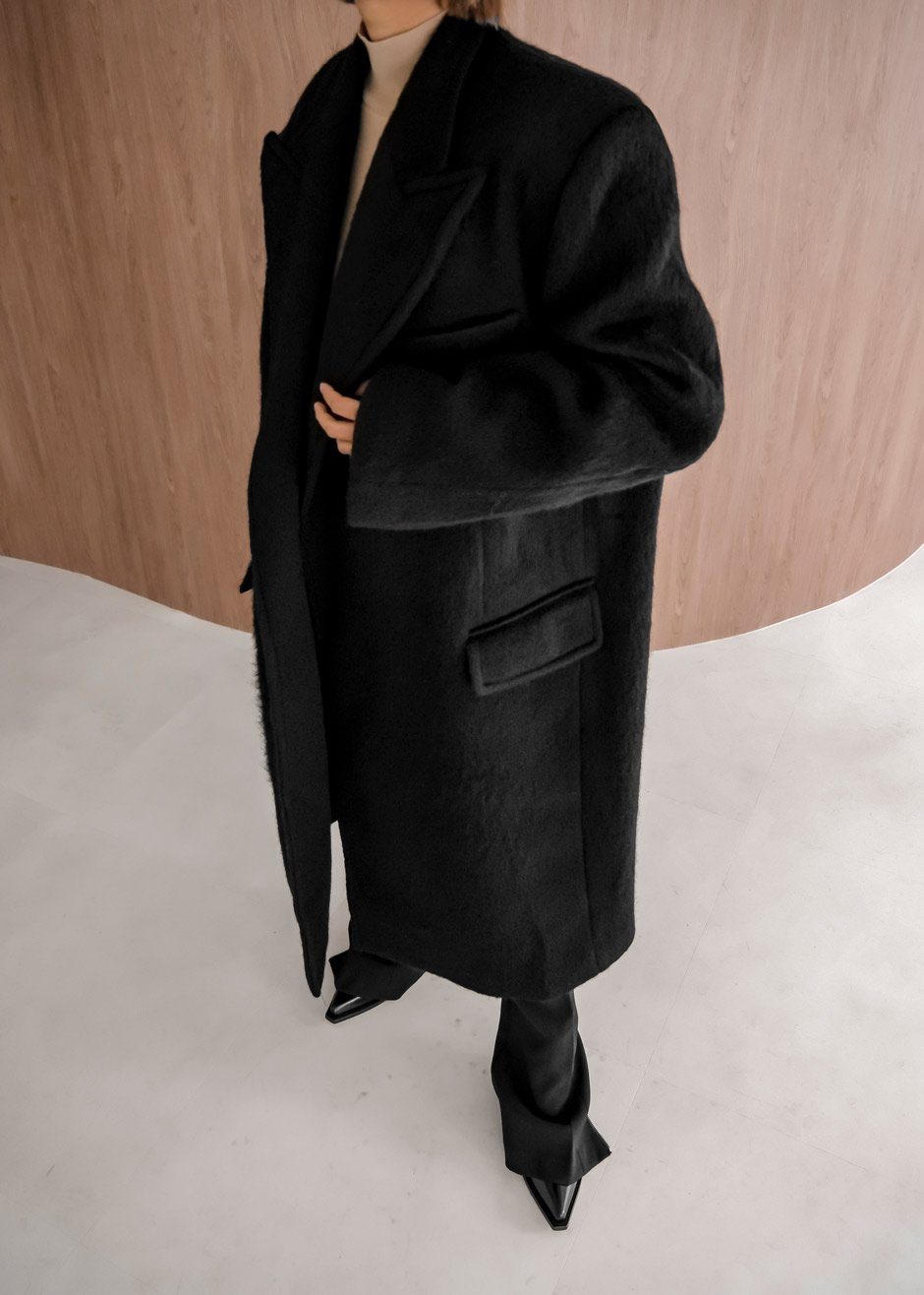 Black hot sale coat oversized