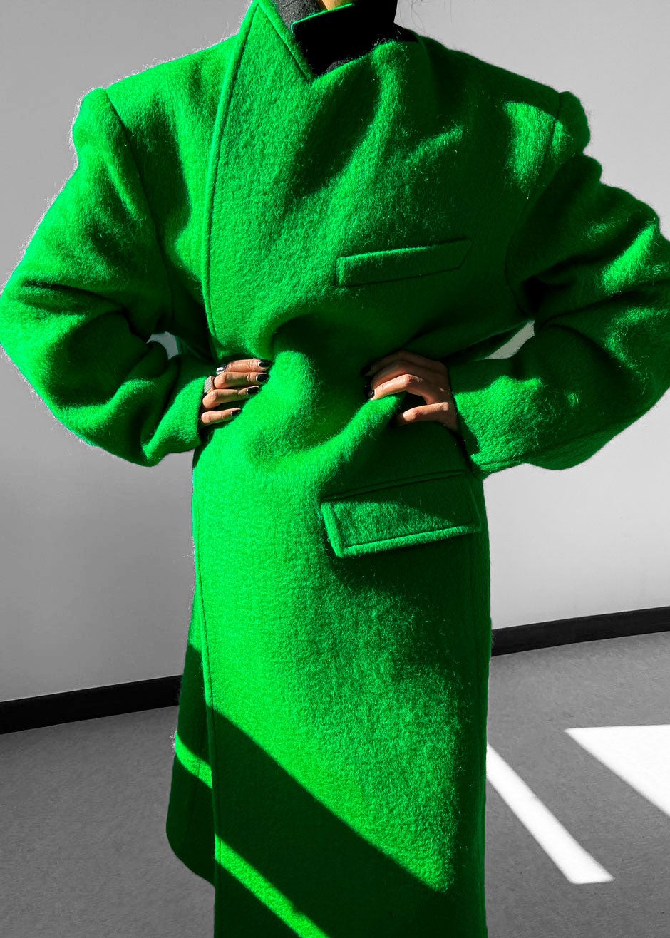 John Oversized Coat - Kermit – The Frankie Shop