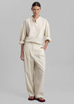 Jour Pleated Pants - Cream Pants The Frankie Shop 