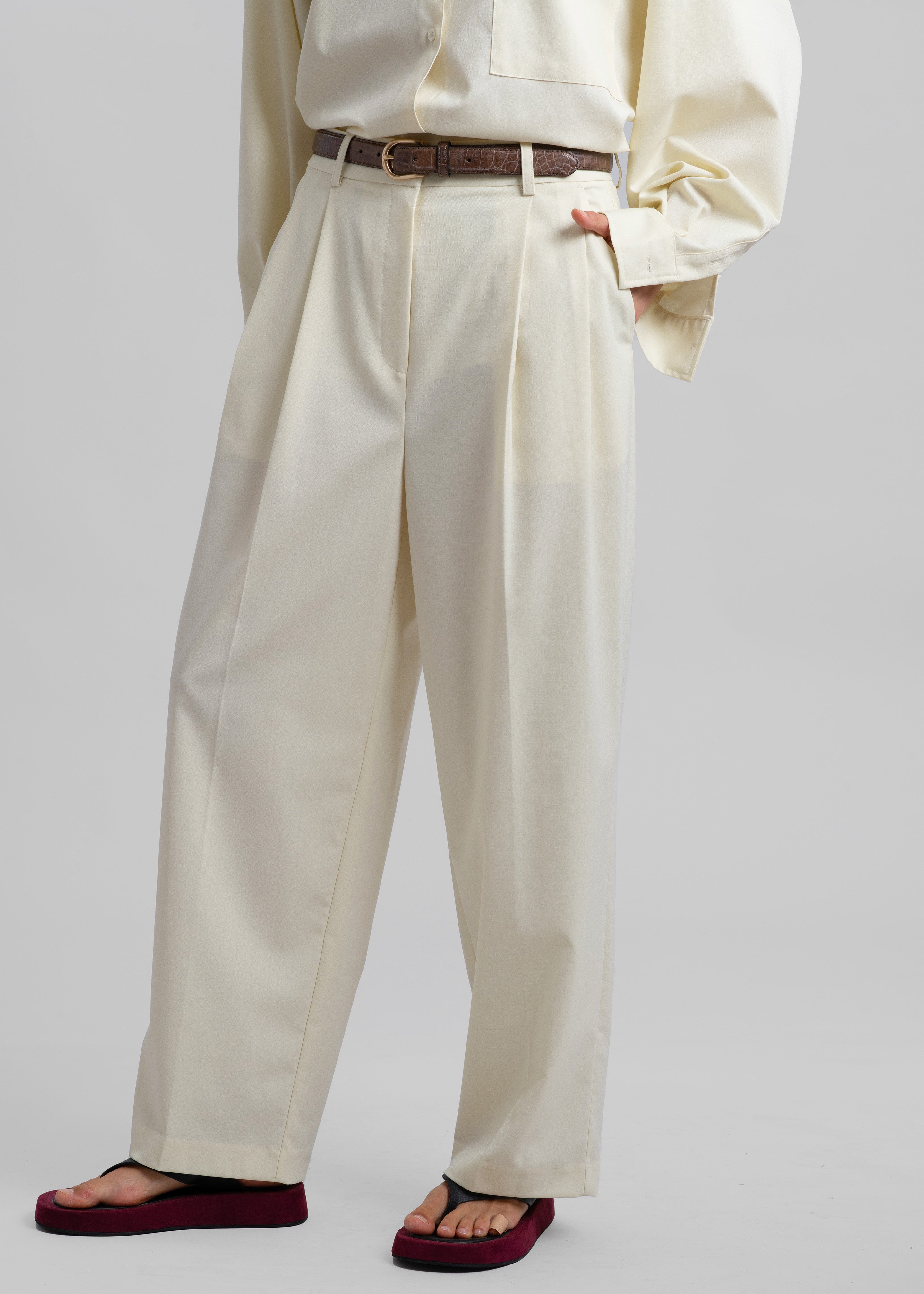 Sicily High Waisted Pleated Trousers