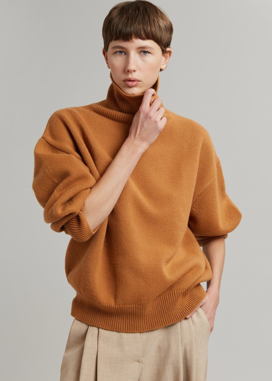 Joya Roll Neck Sweater - Terra Cotta