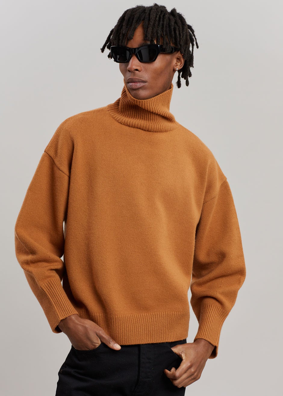 Joya Roll Neck Sweater - Terra Cotta - 4 - Joya Roll Neck Sweater - Terra Cotta Sweater [gender-male] 