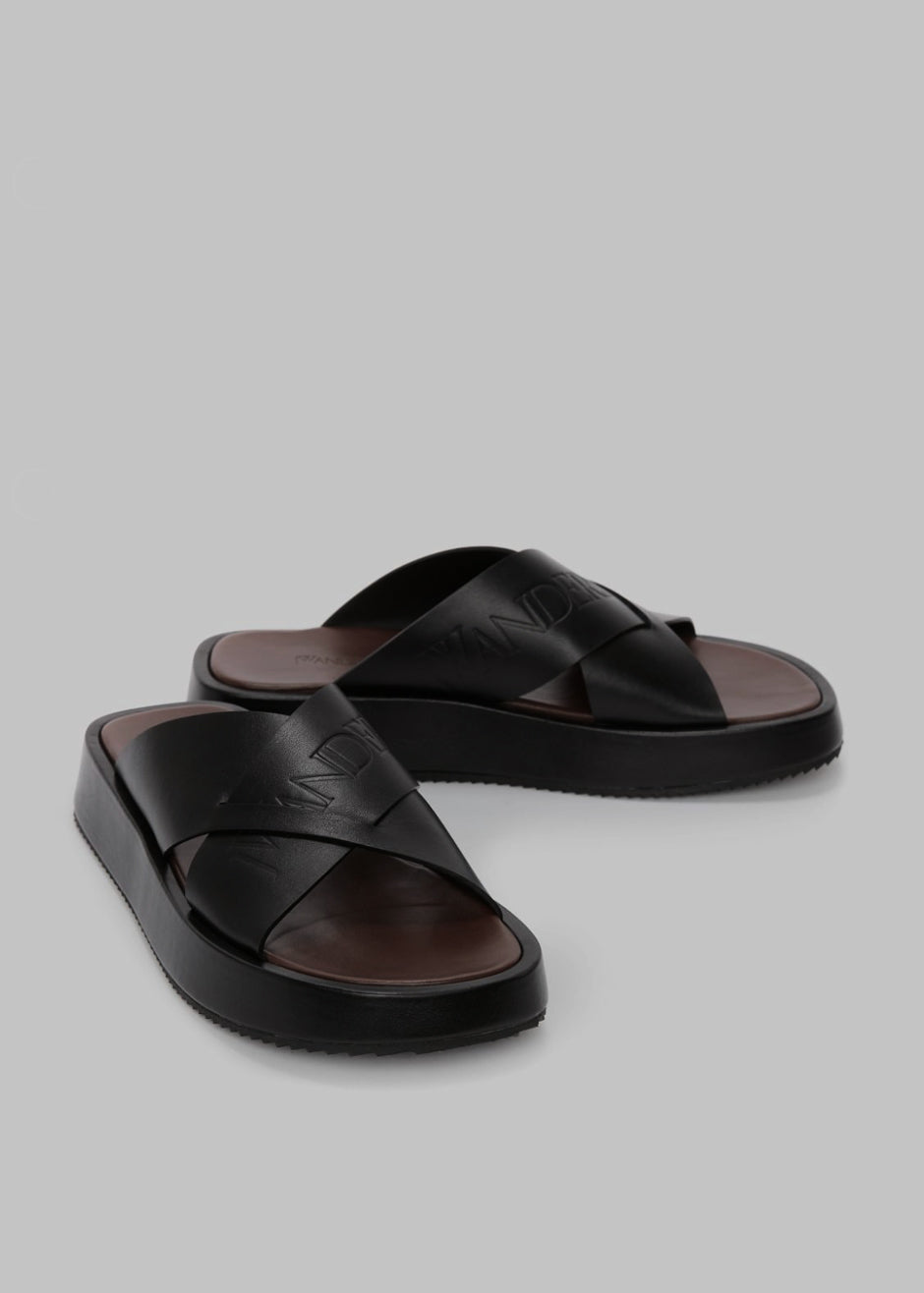 Flat platform sandals discount black