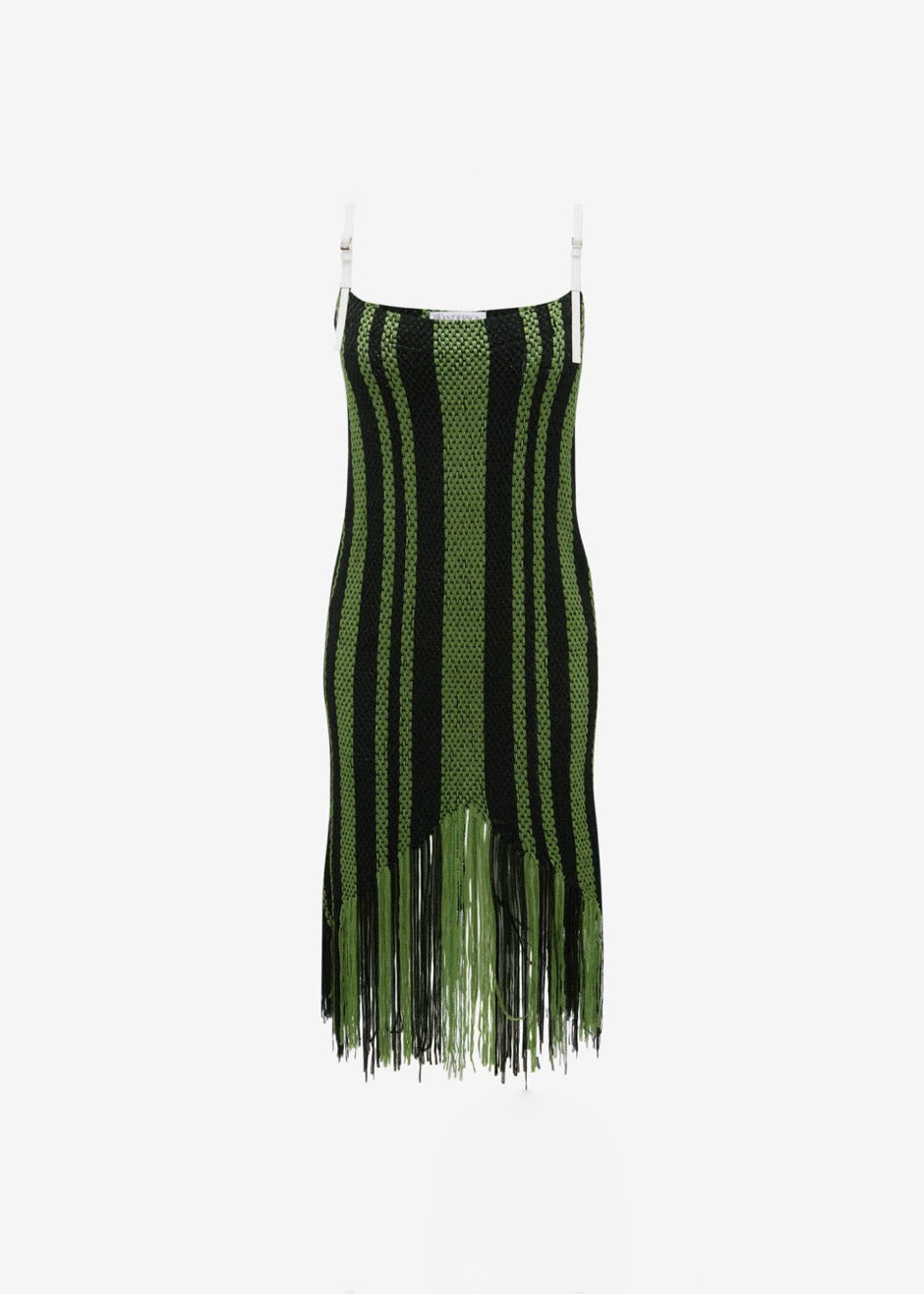 JW Anderson Fringe Detail Camisole Dress - Green/Black – The Frankie Shop