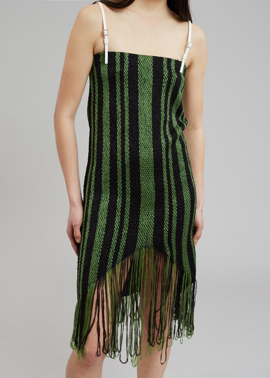 JW Anderson Fringe Detail Camisole Dress - Green/Black – The Frankie Shop