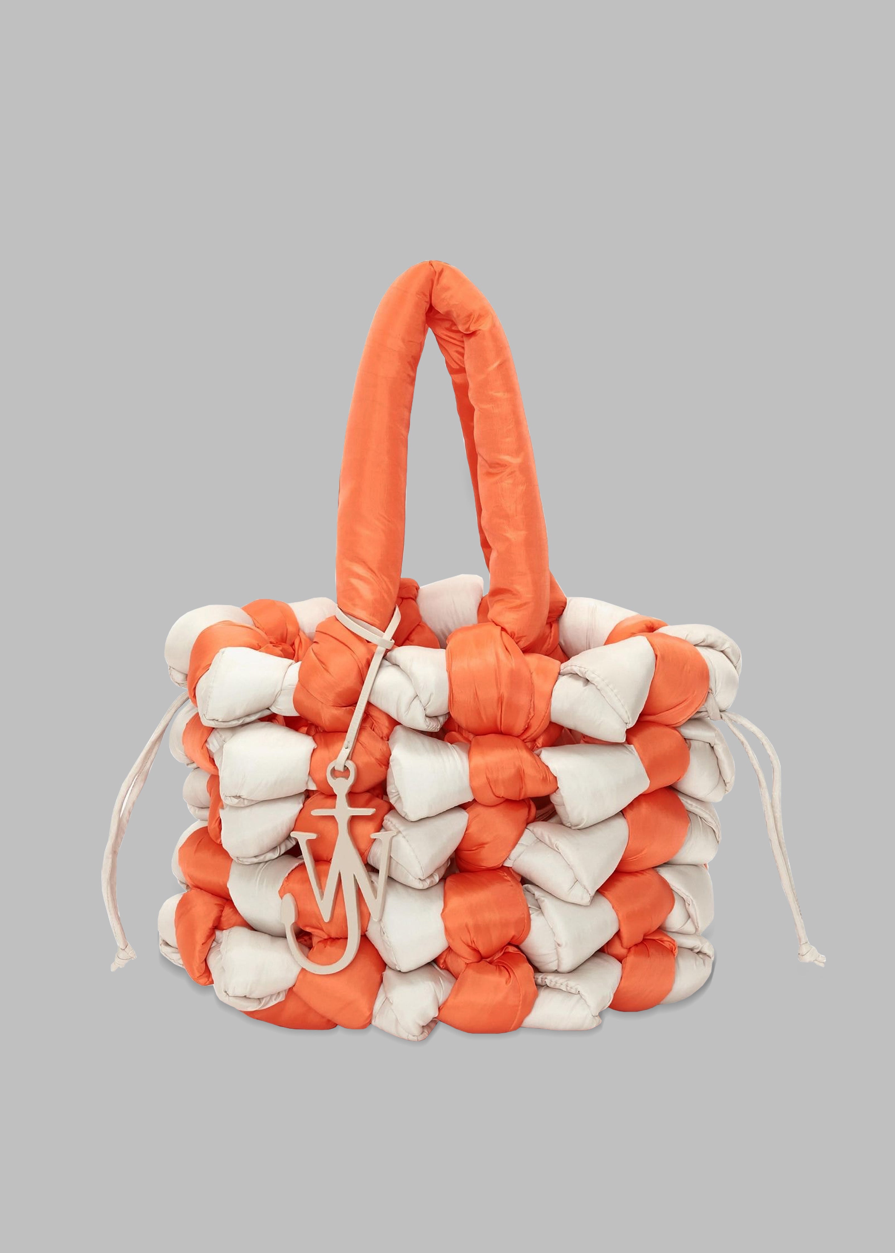 JW Anderson Medium Knotted Bucket Tote Bag - Orange/White - 1