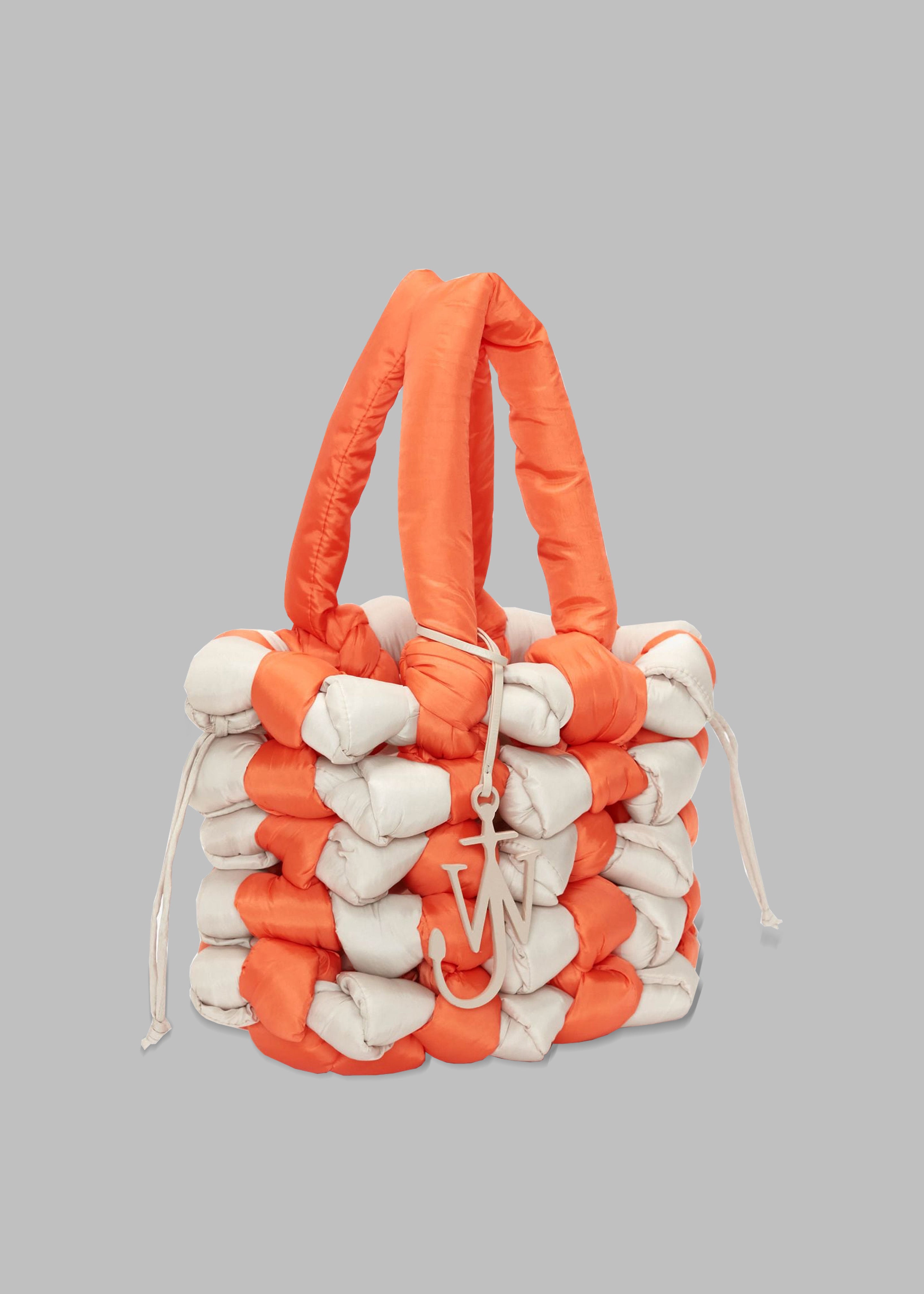 JW Anderson Medium Knotted Bucket Tote Bag - Orange/White - 2