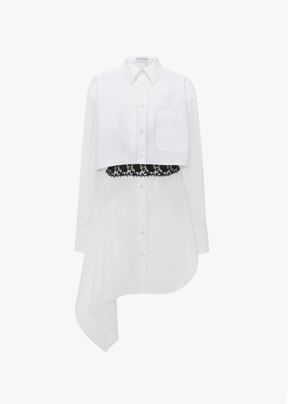 JW Anderson Lace Insert Shirt Dress - White/Black - 7