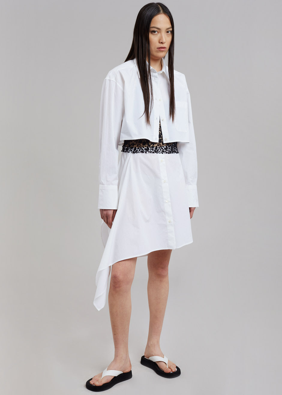 JW Anderson asymmetric cotton shirtdress - White