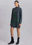 JW Anderson Long Sleeve Sequins Logo Mini Dress - Grey Dress JW Anderson 