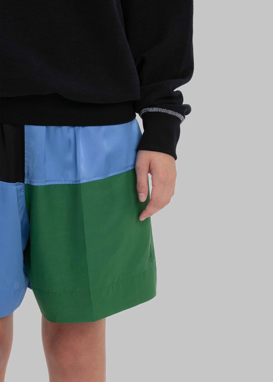 JW Anderson Panelled Boxing Shorts - Blue/Black - 6