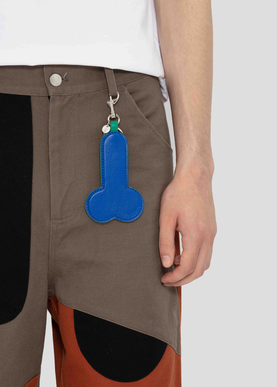 JW Anderson Penis Keyring - Cobalt/Bright Green