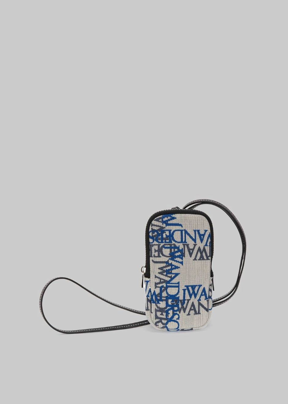 JW Anderson Phone Pouch With Strap - Off White/Blue - 1