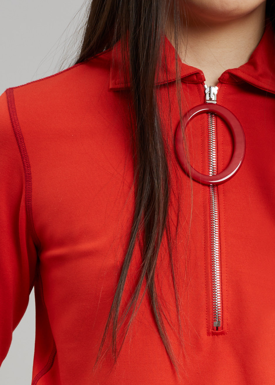 JW Anderson Ring Puller Half Zip Track Top - Red - 3