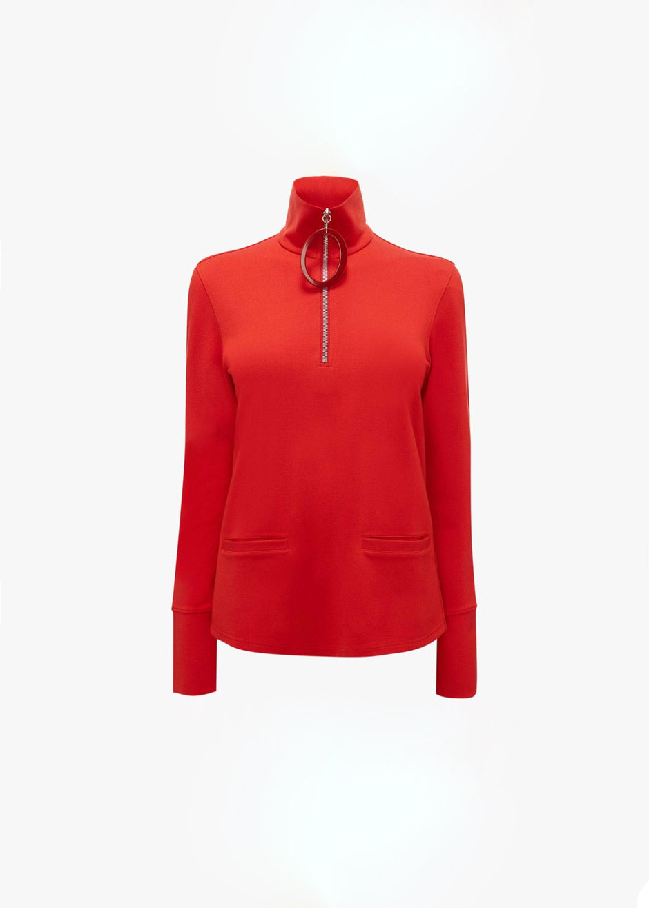 JW Anderson Ring Puller Half Zip Track Top - Red - 10