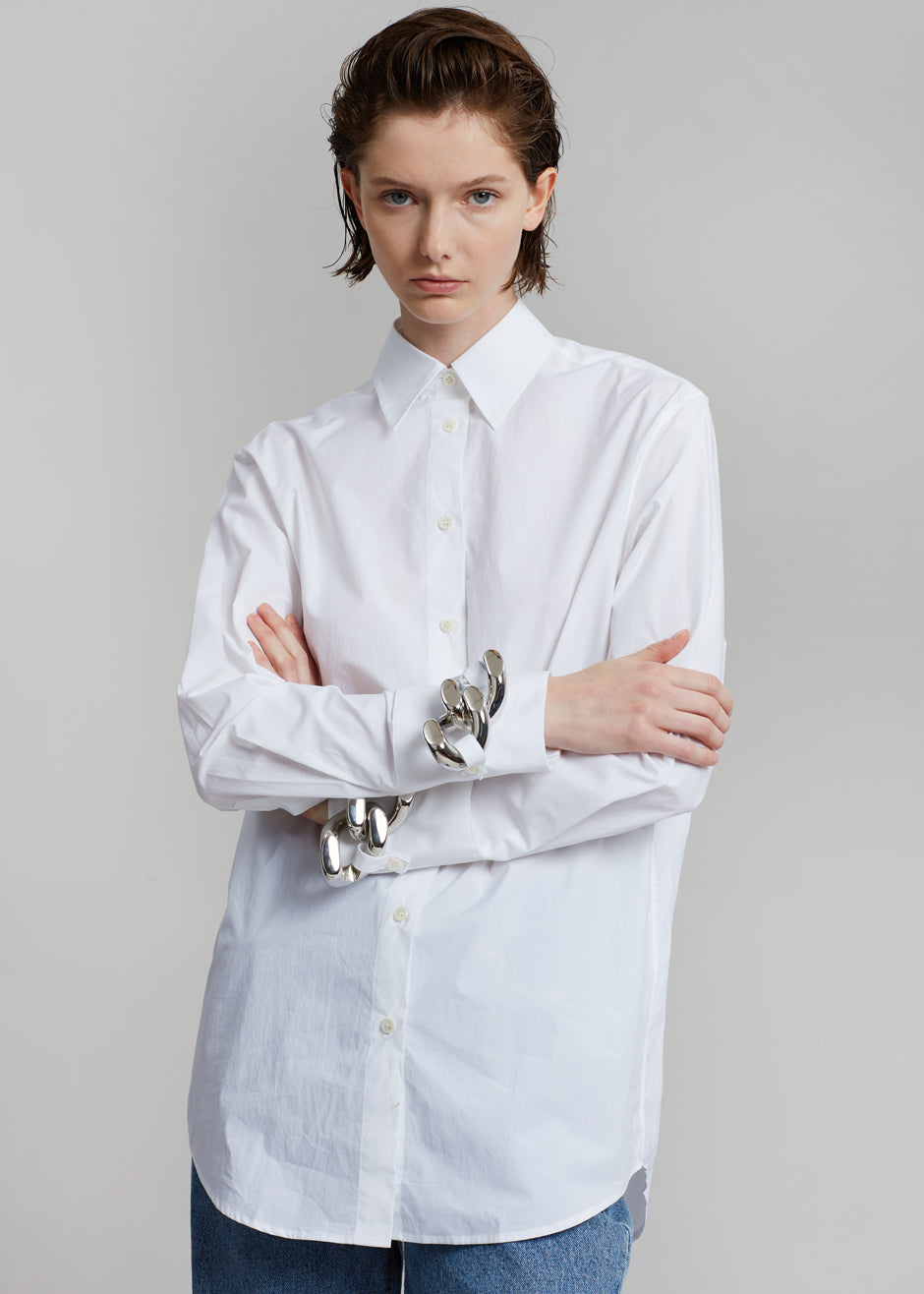 JW Anderson Silver Chain Link Shirt - White - 1