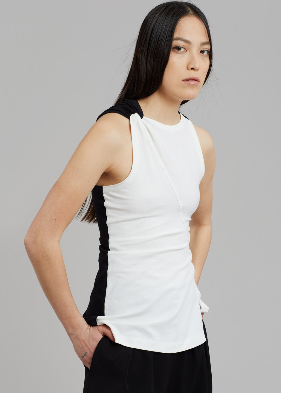 JW Anderson Twisted Split Hem Tank - Off White - 1