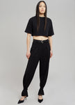 Karina Cropped T-Shirt - Black top The Frankie Shop 