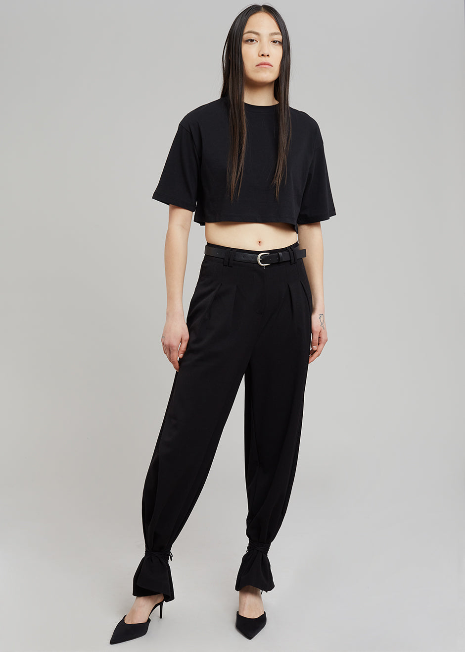 Karina Cropped T-Shirt - Black - 1