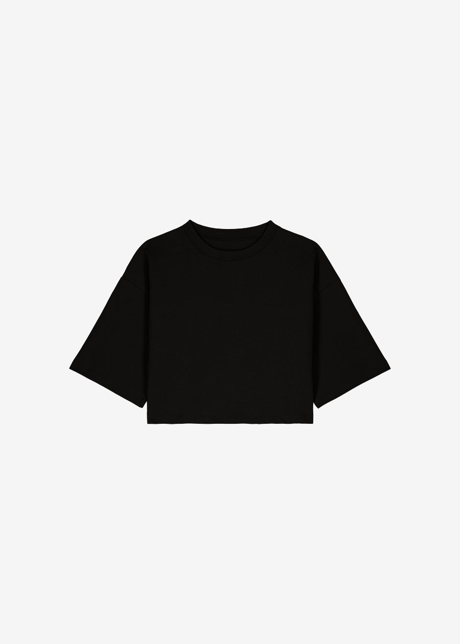 Karina Cropped T-Shirt - Black - 5