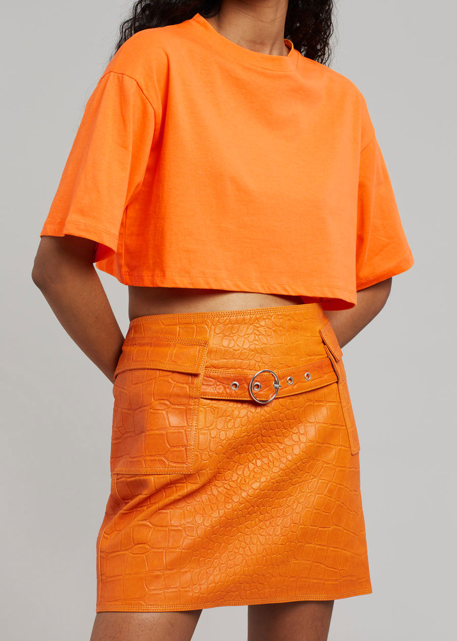 Karina Cropped T-Shirt - Orange - 5