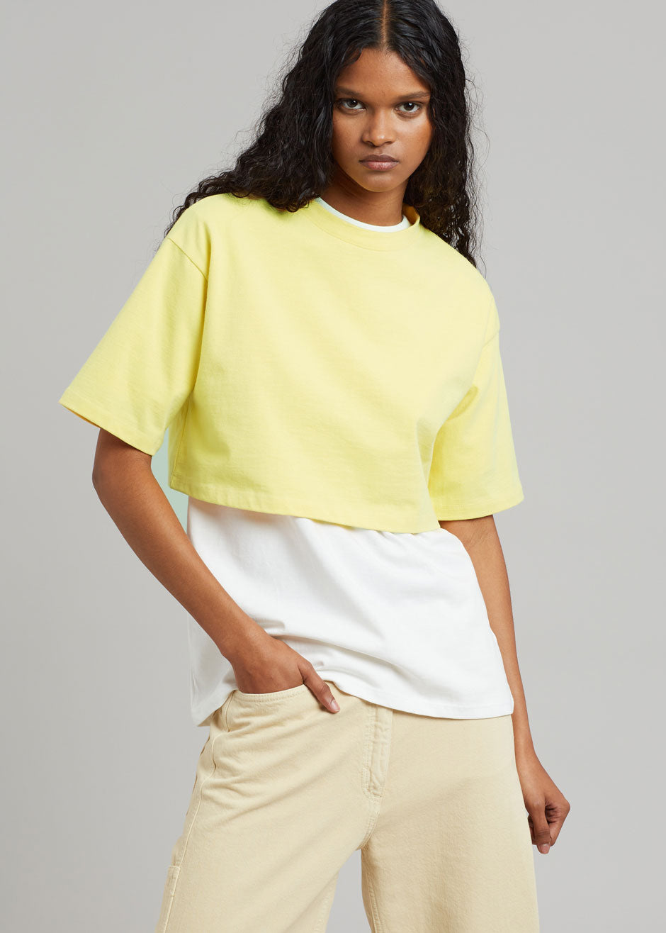 Karina Cropped T-Shirt - Yellow - 2