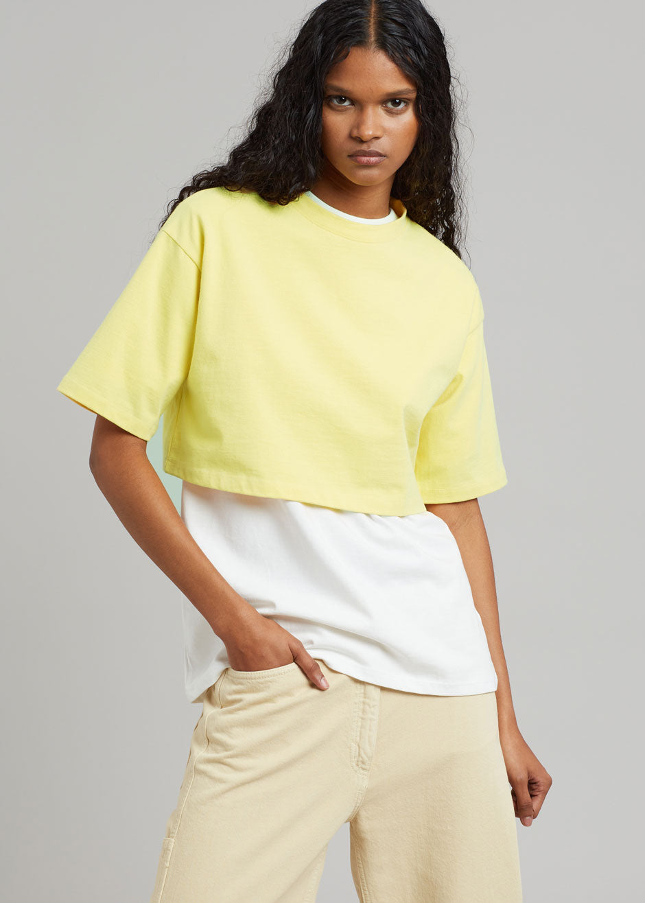 Karina Cropped T-Shirt - Yellow - 1