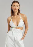 KASSL Edition Coated Bikini Top - White swimsuit KASSL Editions 