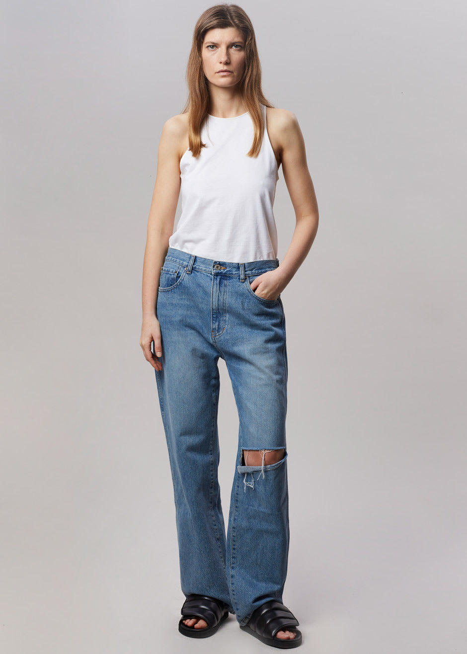 Laon Ripped Jeans - Worn Wash – The Frankie Shop