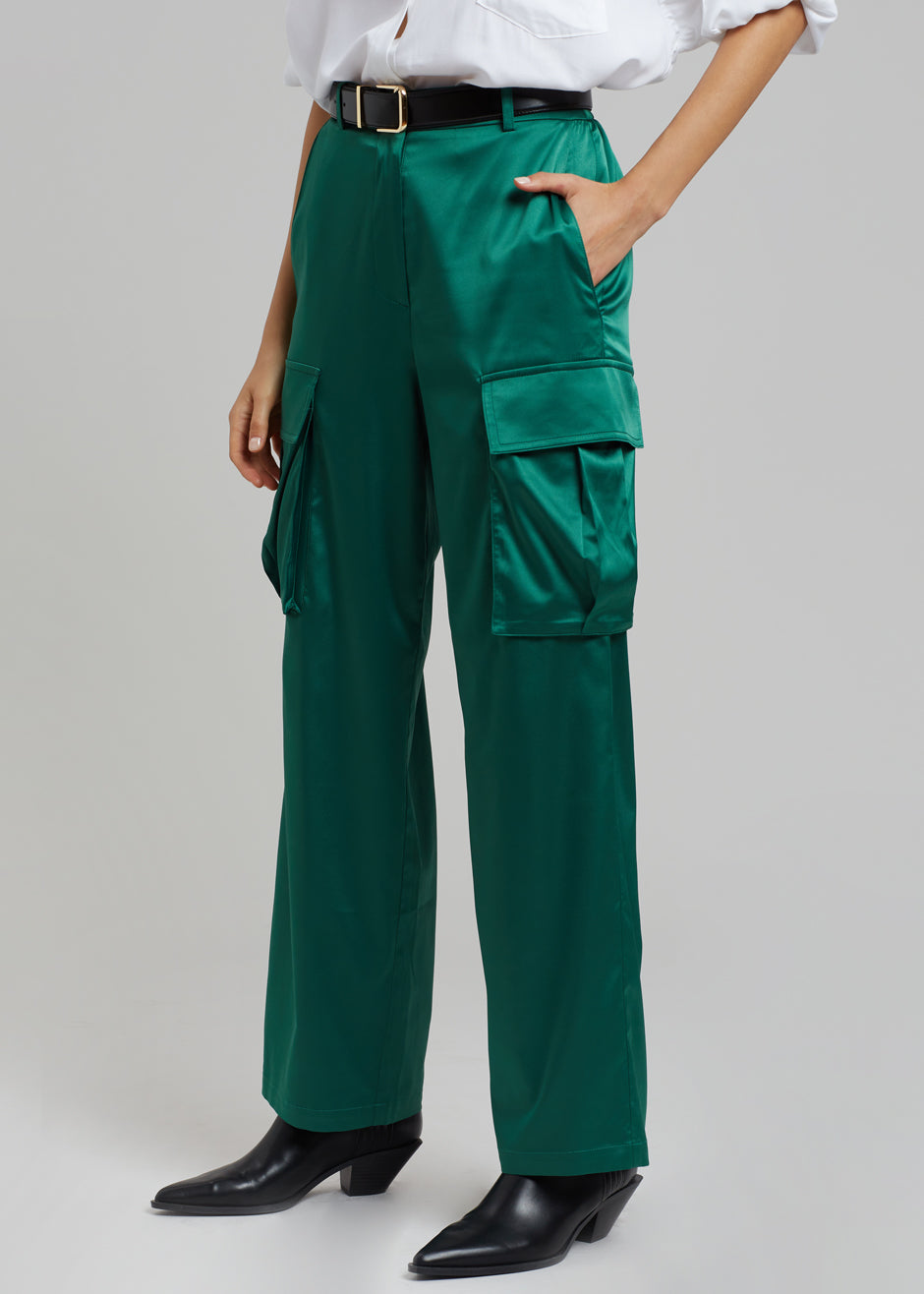 Lauren Silky Cargo Pants - Green