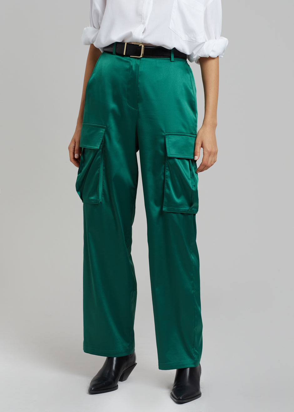 Lauren Silky Cargo Pants - Green - 5
