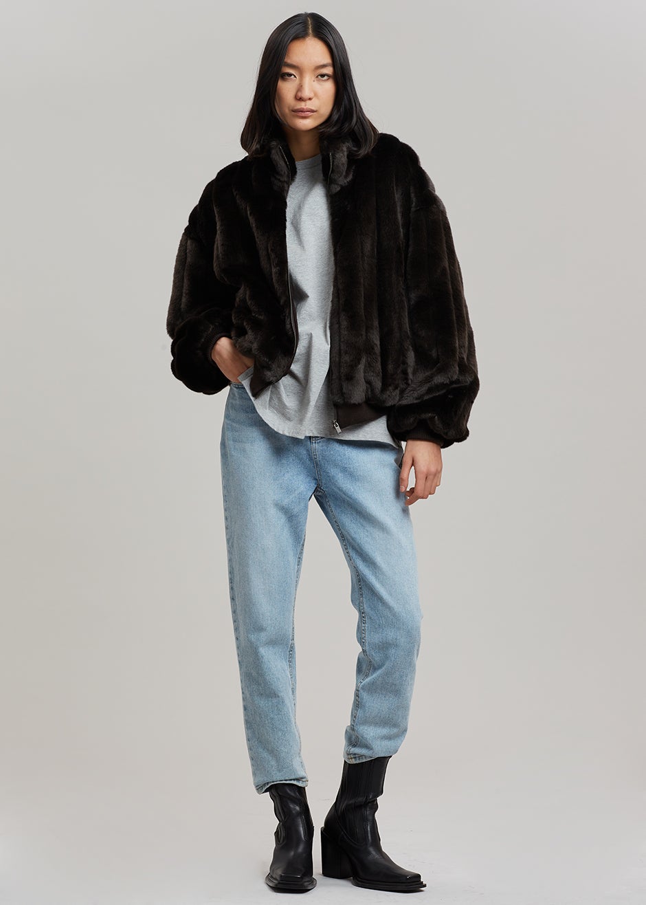 Lea Faux Fur Jacket - Java – The Frankie Shop