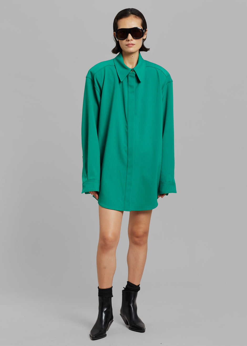 Lio Detachable Padded Shoulder Shirt - Kelly Green - 1