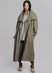 Lottie Wing Collar Trench Coat - Olive Coat The Frankie Shop 