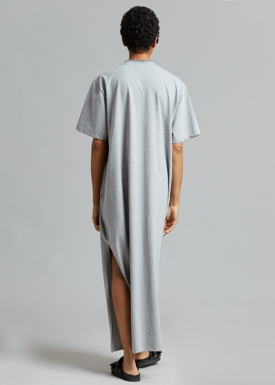 Lou Oversized Tee Dress - Heather Grey - 6