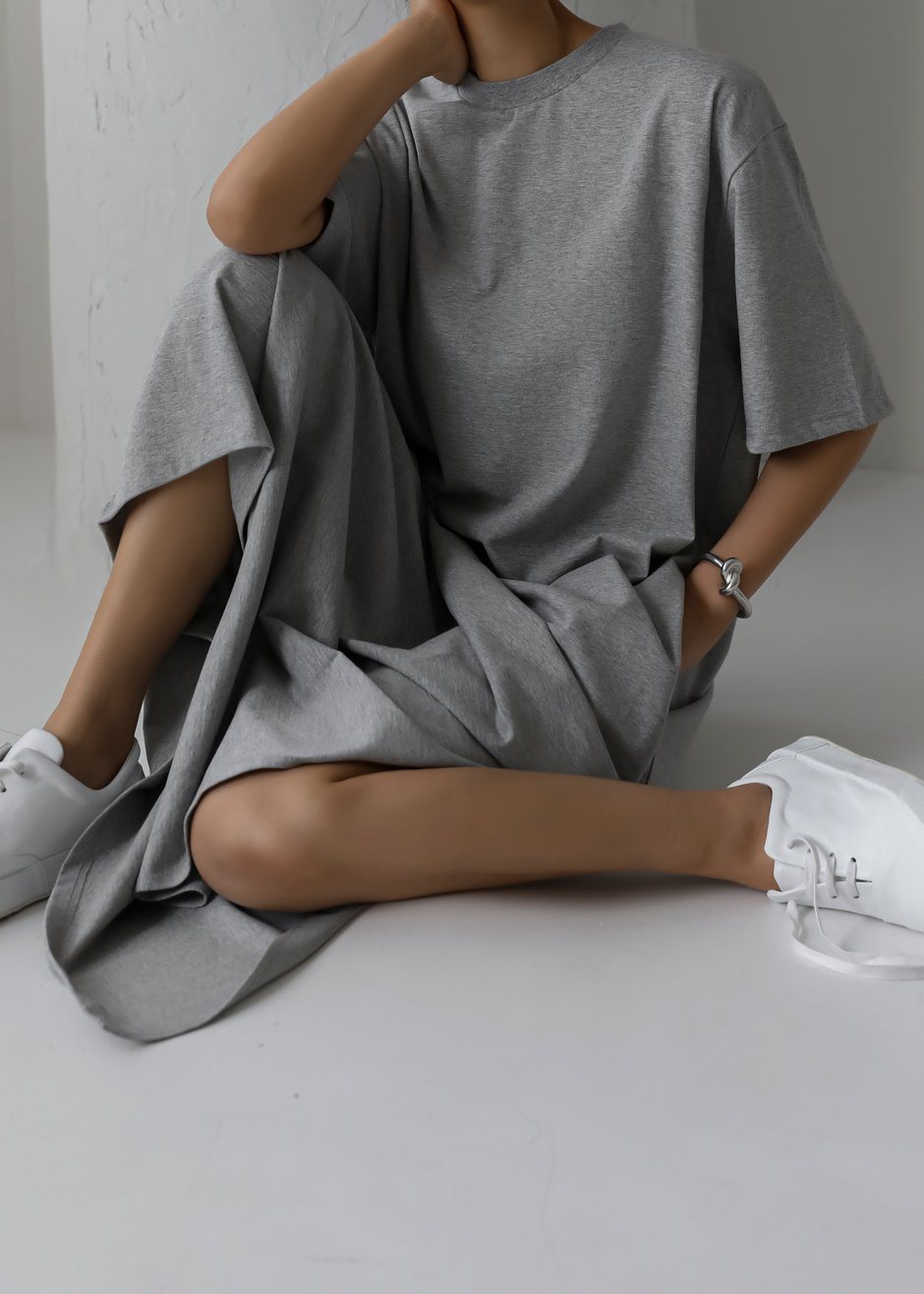 Lou Oversized Tee Dress Optic White The Frankie Shop