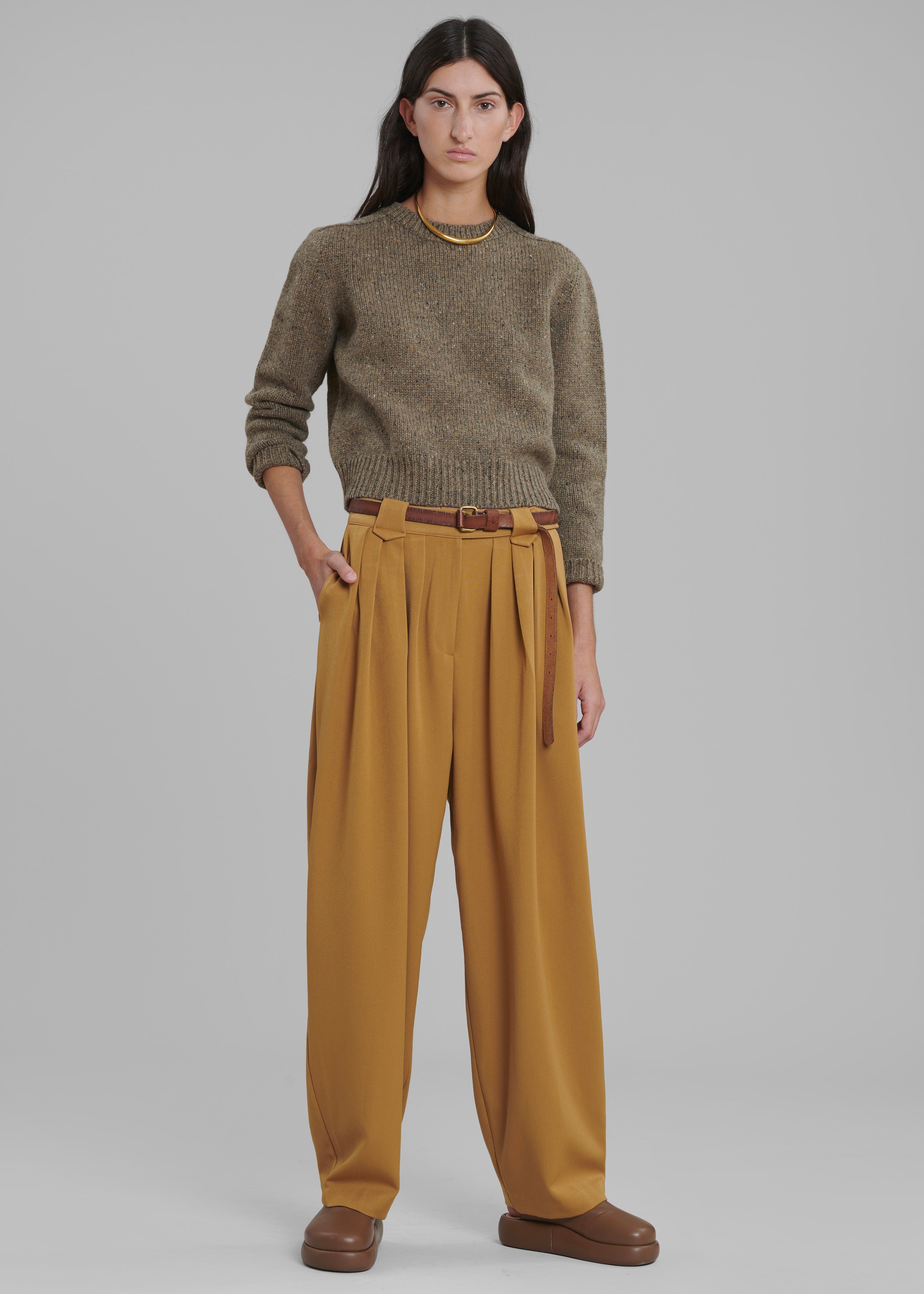 Luce Pleated Pants - Ginger - 4
