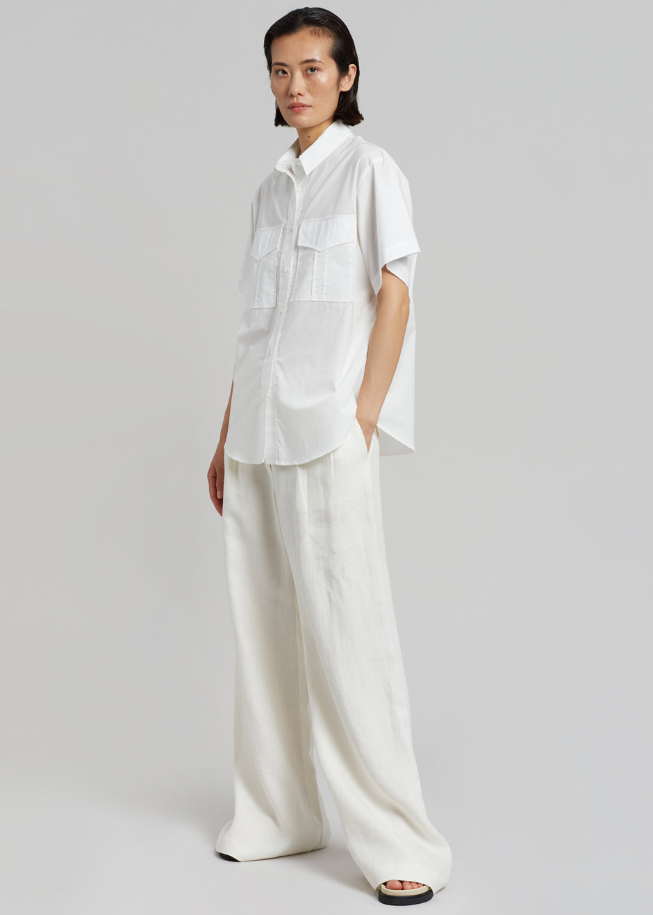 MATIN Short Sleeve Pocket Shirt - White - 4