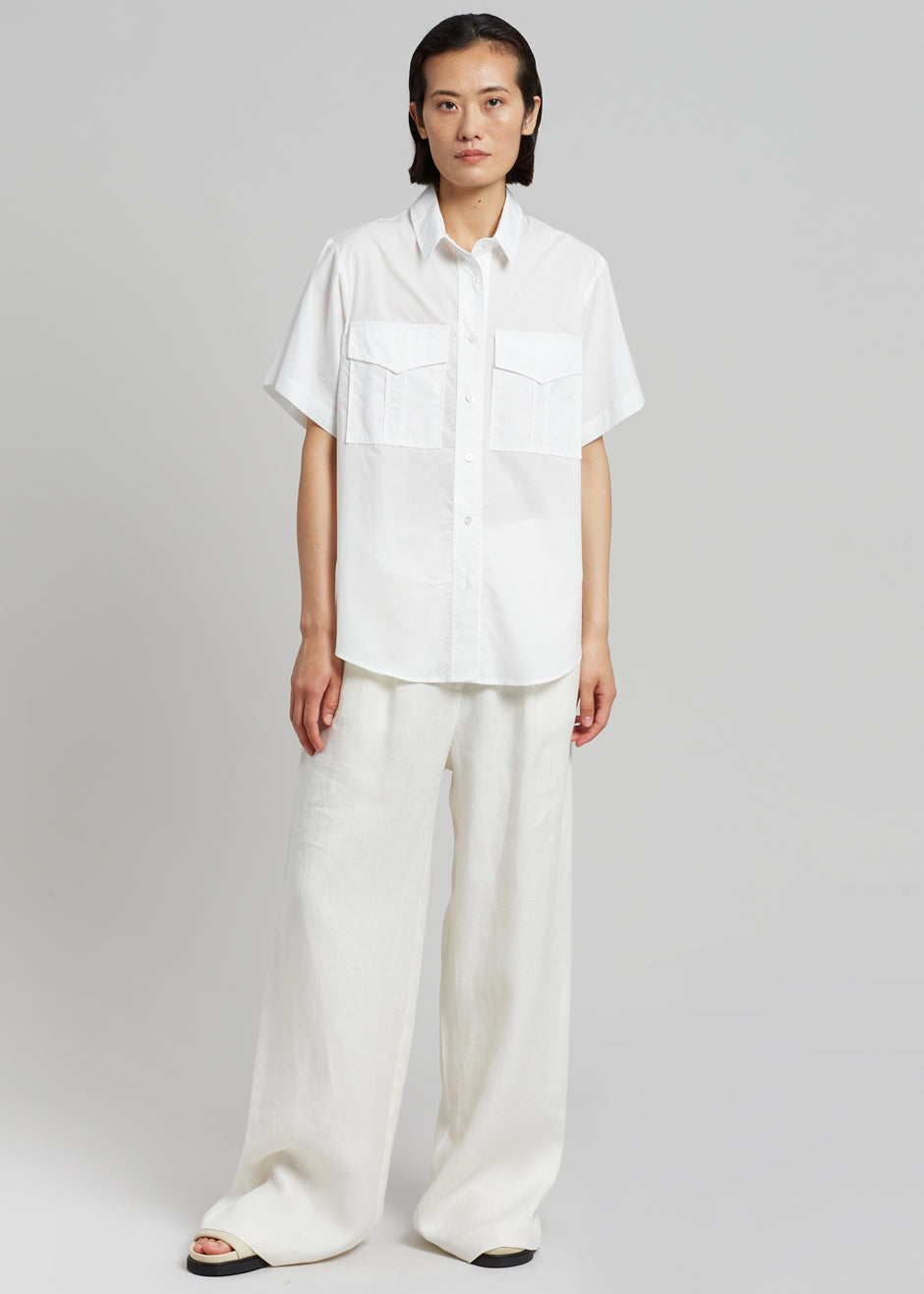 MATIN Short Sleeve Pocket Shirt - White