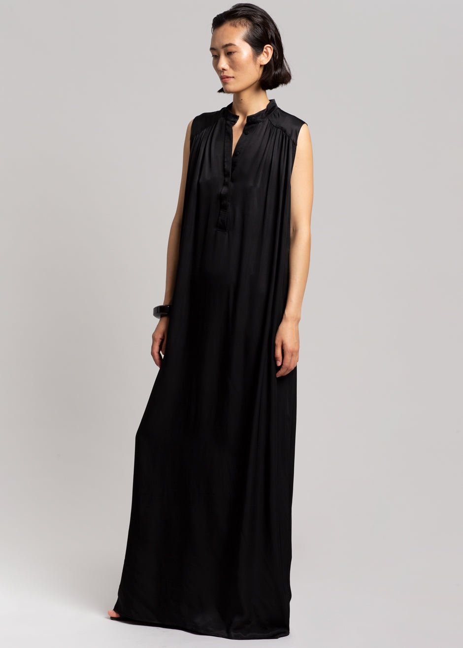 MATIN Sleeveless Button-up Dress - Black - 3