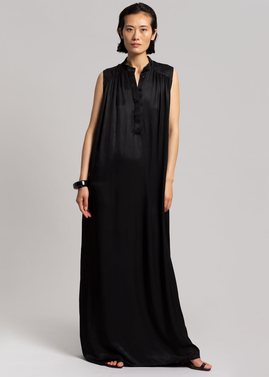 MATIN Sleeveless Button-up Dress - Black - 5