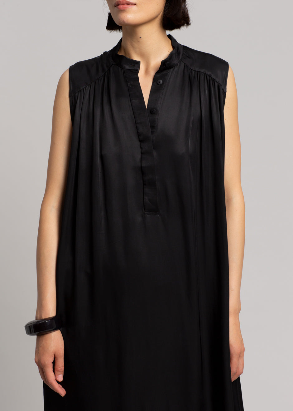 MATIN Sleeveless Button-up Dress - Black - 6