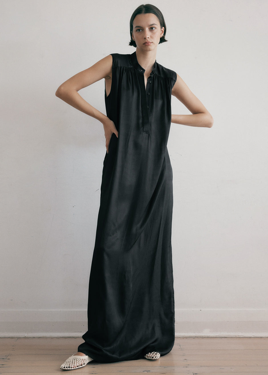 MATIN Sleeveless Button-up Dress - Black - 4