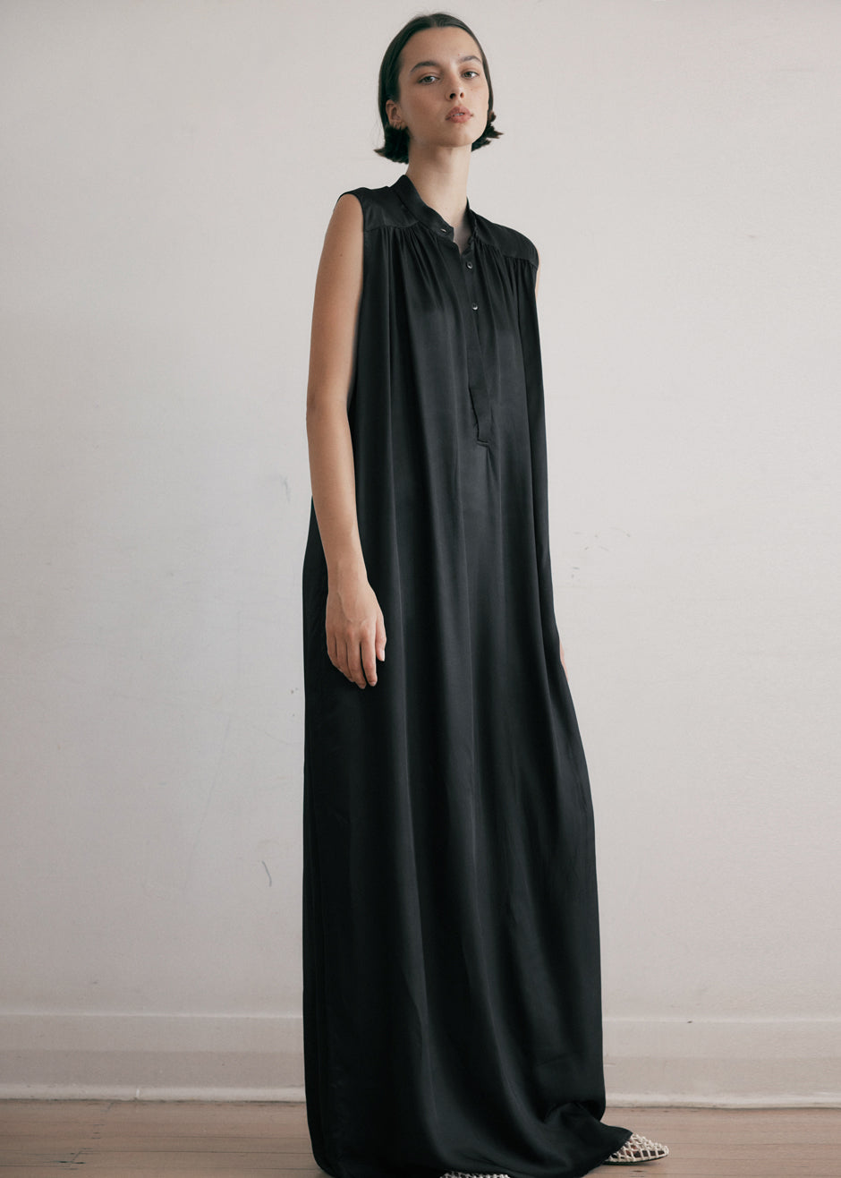MATIN Sleeveless Button-up Dress - Black - 1