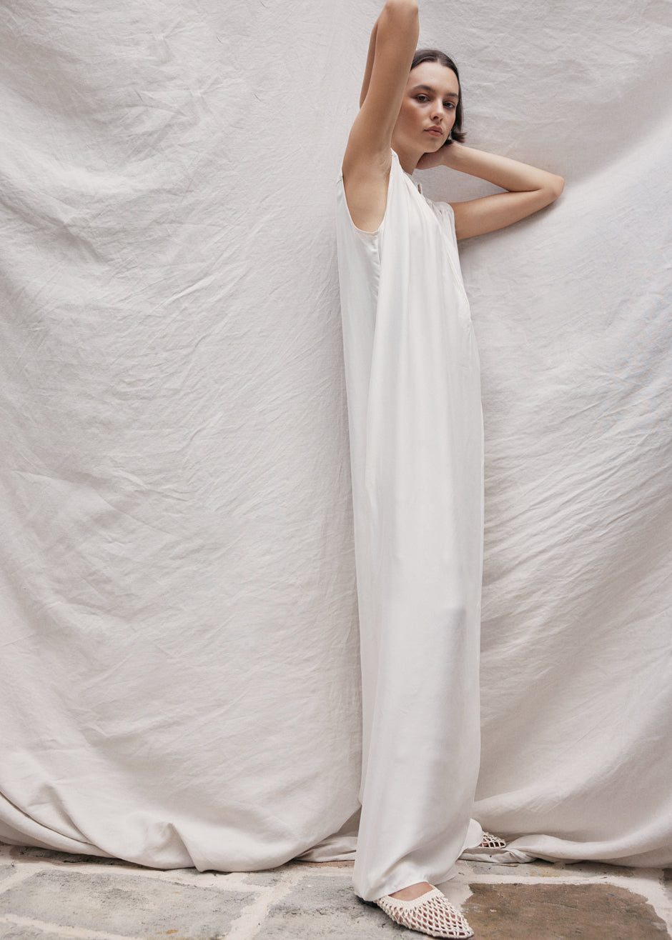 MATIN Sleeveless Button-up Dress - Off White - 4