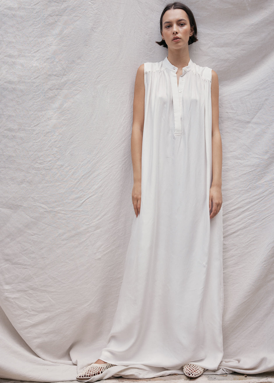 MATIN Sleeveless Button-up Dress - Off White - 1