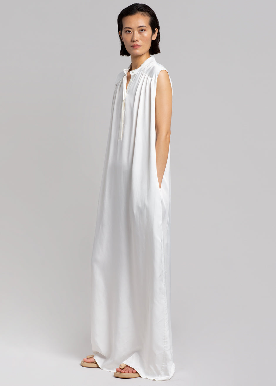 MATIN Sleeveless Button-up Dress - Off White - 8