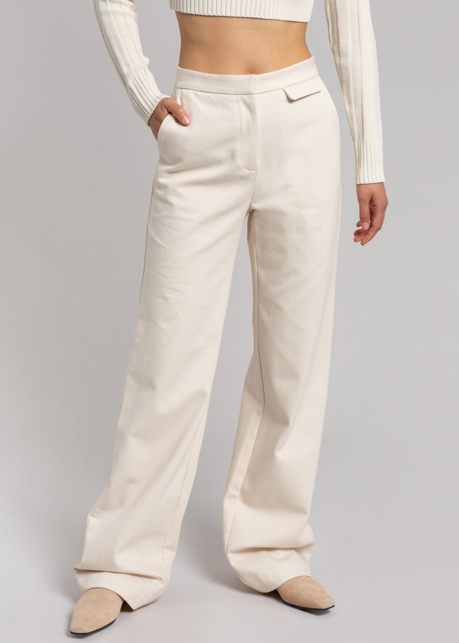 MATIN Slim Pant - Natural – The Frankie Shop