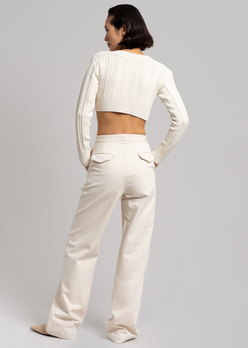 MATIN Slim Pant - Natural – The Frankie Shop